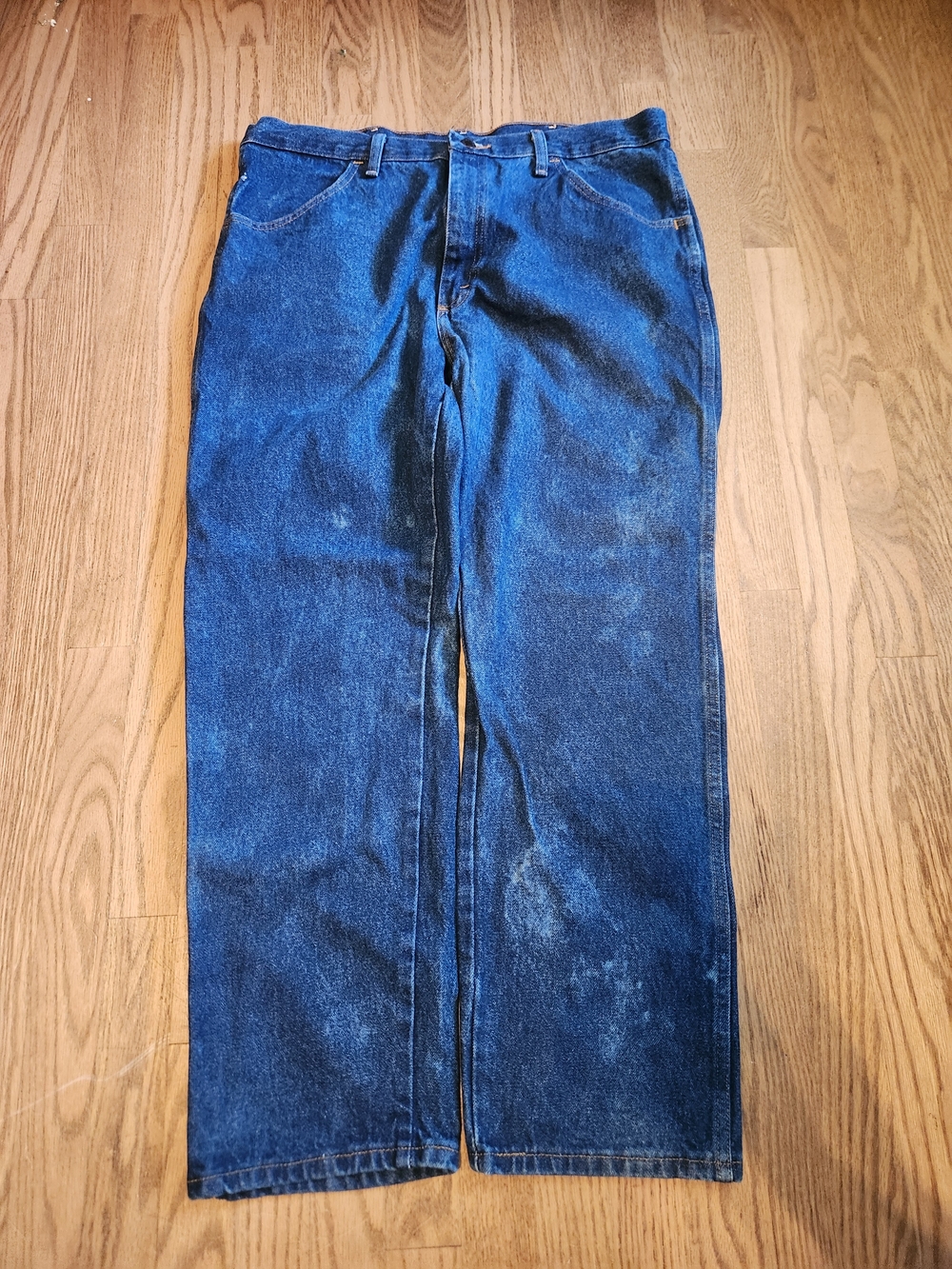 Rustler Relaxed Fit Dark Blue Denim Jeans 38x30